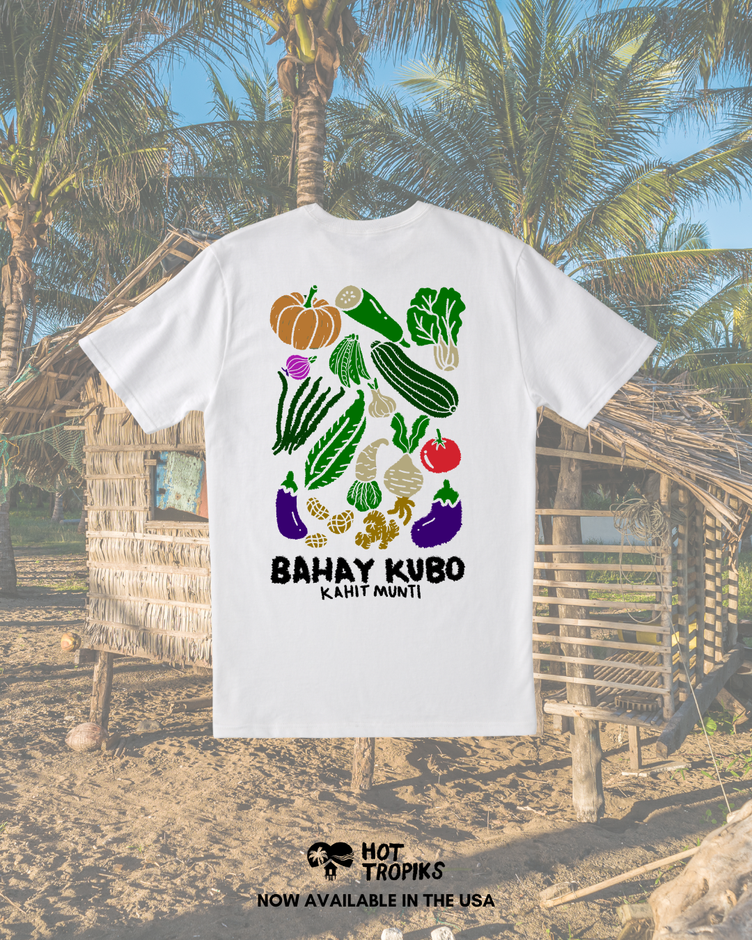 BAHAY KUBO VEGGIES TSHIRT-WHITE