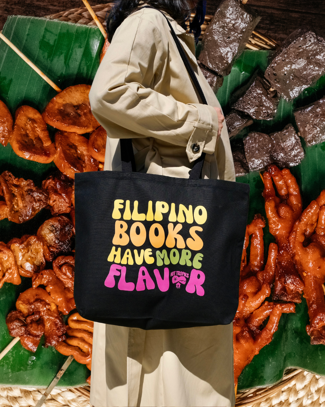 Filipino Books Have More Flavor - Large Messenger Canvas Tote