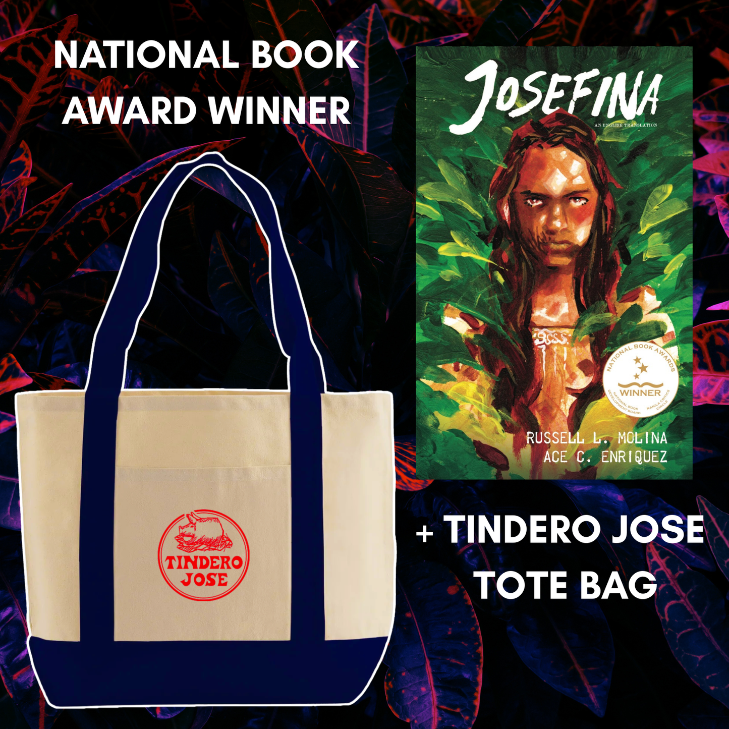 Book Bag Bundle:Josefina & Tindero Jose Iconic Shopping Bag