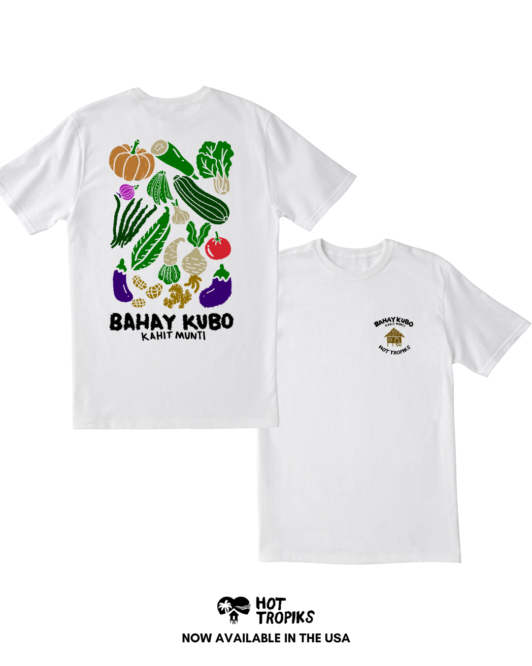 BAHAY KUBO VEGGIES TSHIRT-WHITE